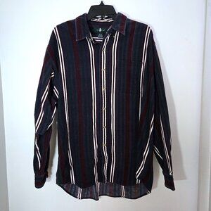 Vintage Hunt Club Striped Corduroy Button-down Shirt